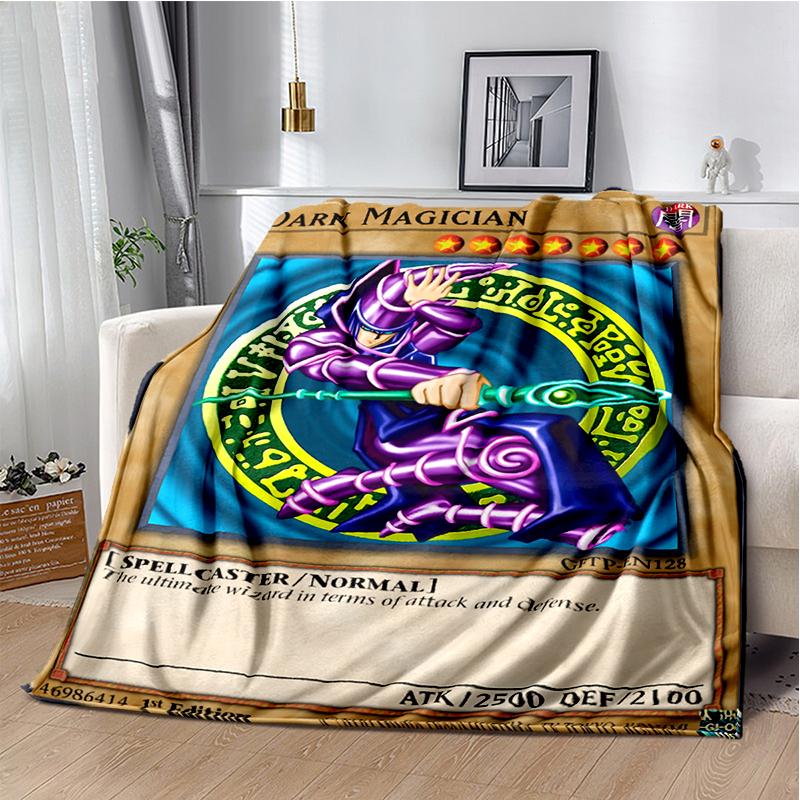 Dark Magician Cartoon Anime Throws Blanket Kids Super Soft Cute Blankt for Travel Couch Picnic Bed Flannel Blanket Birthday Gift