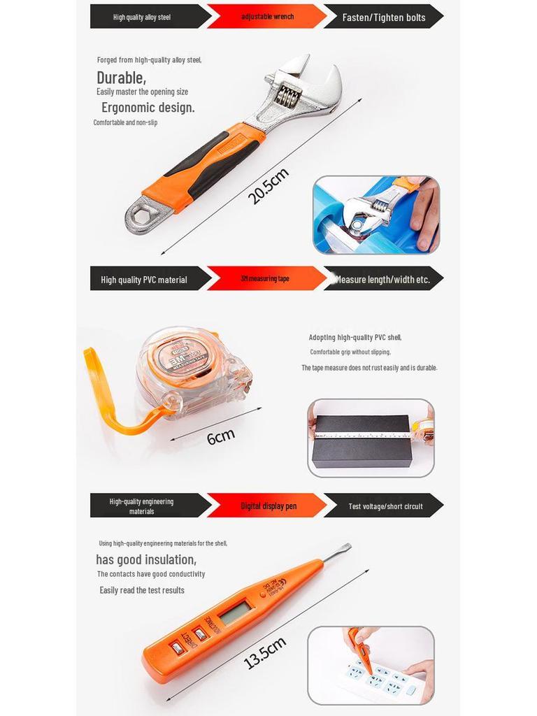 Multifunkční sada nářadí pro domácnost a autoelektrikáře