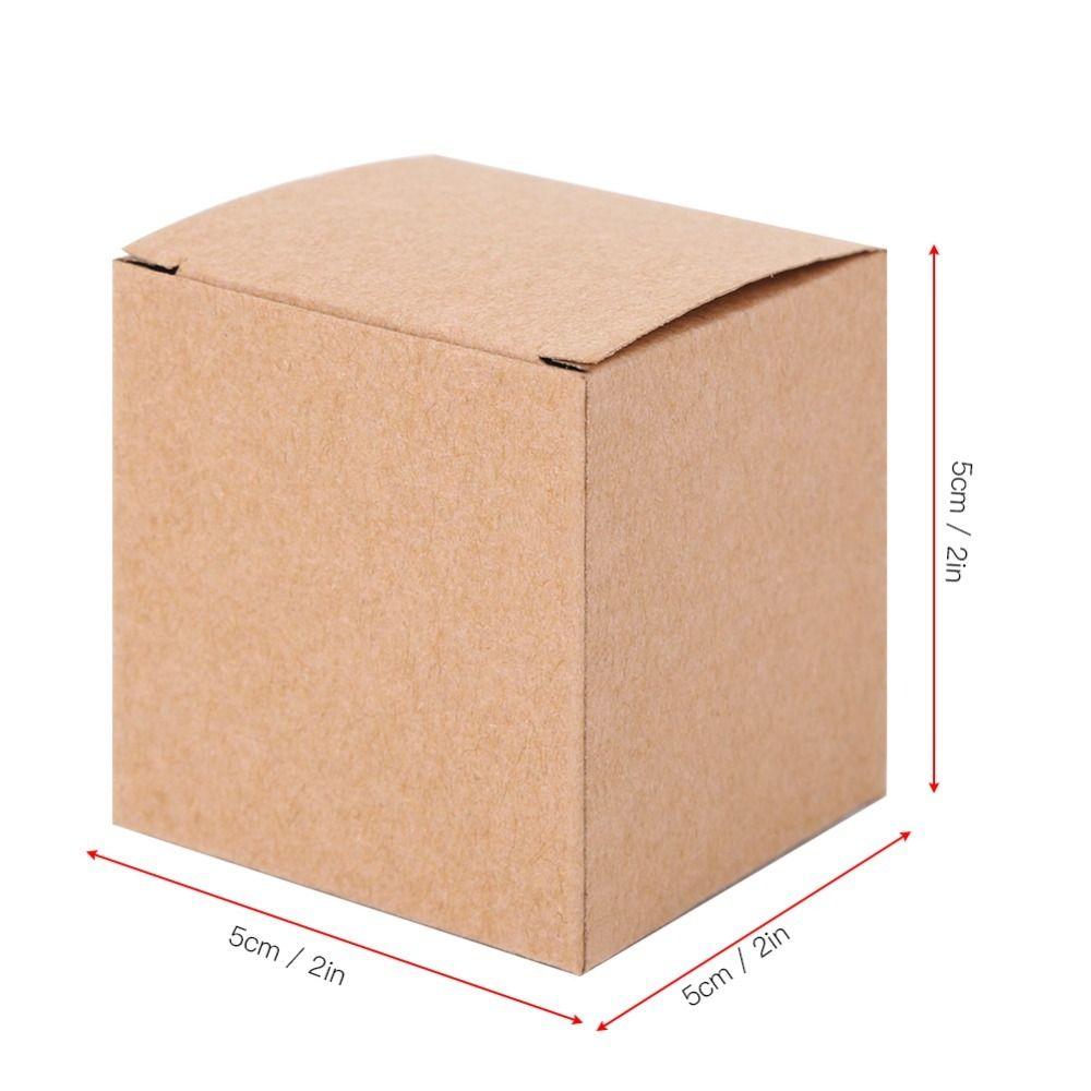 50PCS Brown Boxes With Lids Candy Box Wrapping Supplies Kraft Paper Box  Crafting