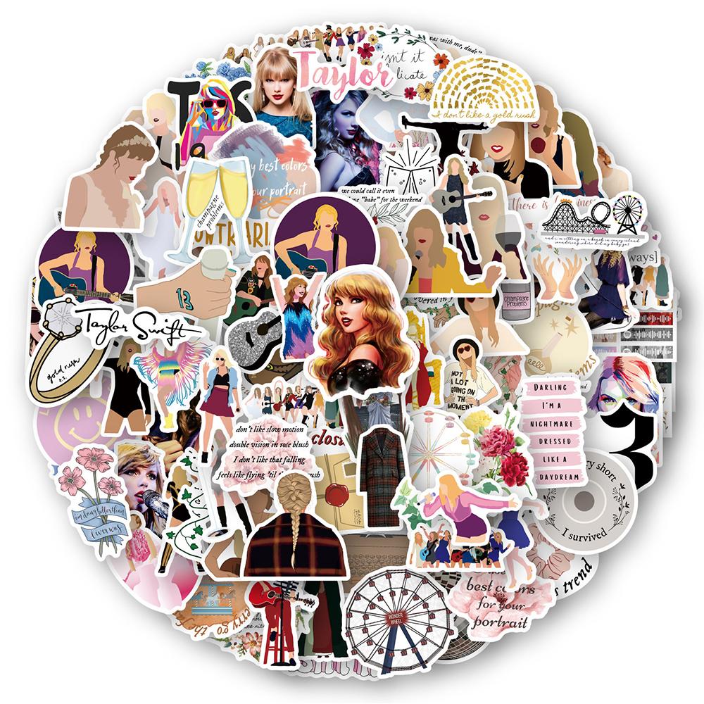 100pcs Singer Taylor Swift Stickers for Teens Water Bottles Computer Travel Case