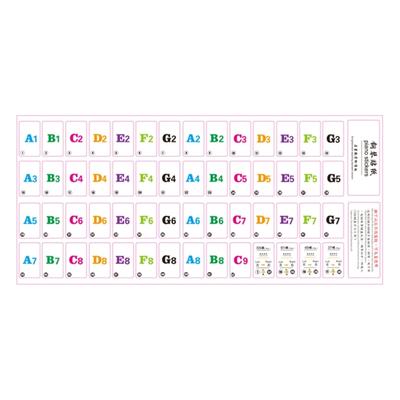Music Key Decals Removable Symbols for Electronic Pianos 88 61 54 Keys Friction Resistant PVC Teaching Aid Accessories