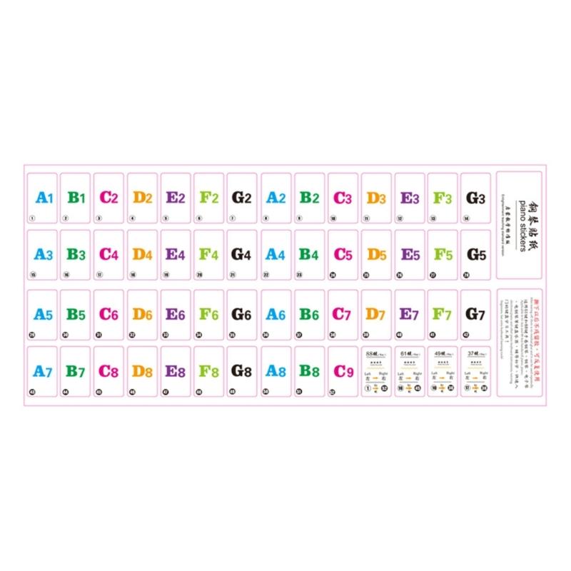 

Music Note Decals Piano Keyboards 88 61 54 Keys Clear Symbols Beginner Friendly Reusable Practice Accessories for Piano 1