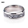 8mm Fashion Men Gold Color Stainless Steel Celtic Dragon Ring Inlay Black Carbon Fiber Ring Men Wedding Band Jewelry Size 6-13