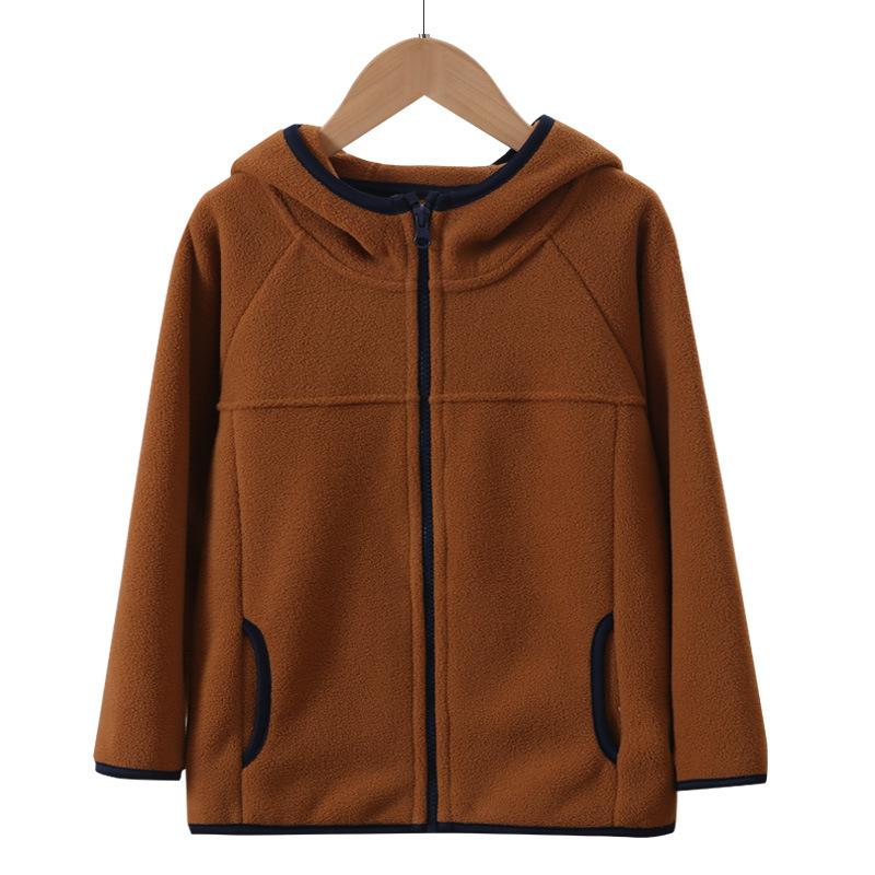 Детская флисовая куртка осень-зима повседневная теплая подростковая верхняя одежда — фото 8