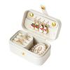 Exquisite Pu Leather Jewelry Box Simple Ring Necklace Earrings Storage Minimalist Style Daily Travel Portable Storage Box