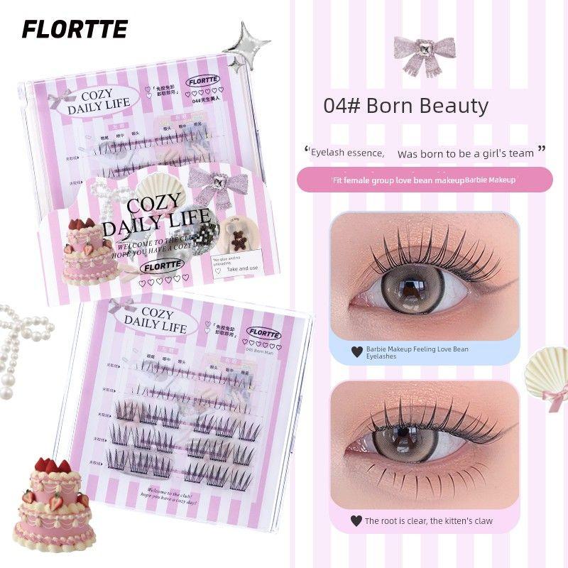 

Flortte/FLORTTE Self-Adhesive Glue-Free Upper and Lower Fake Eyelashes Makeup Collection 3D Segmented Natural Simulation Novice [Glue-free 1 Pack] 04# Born Beauty