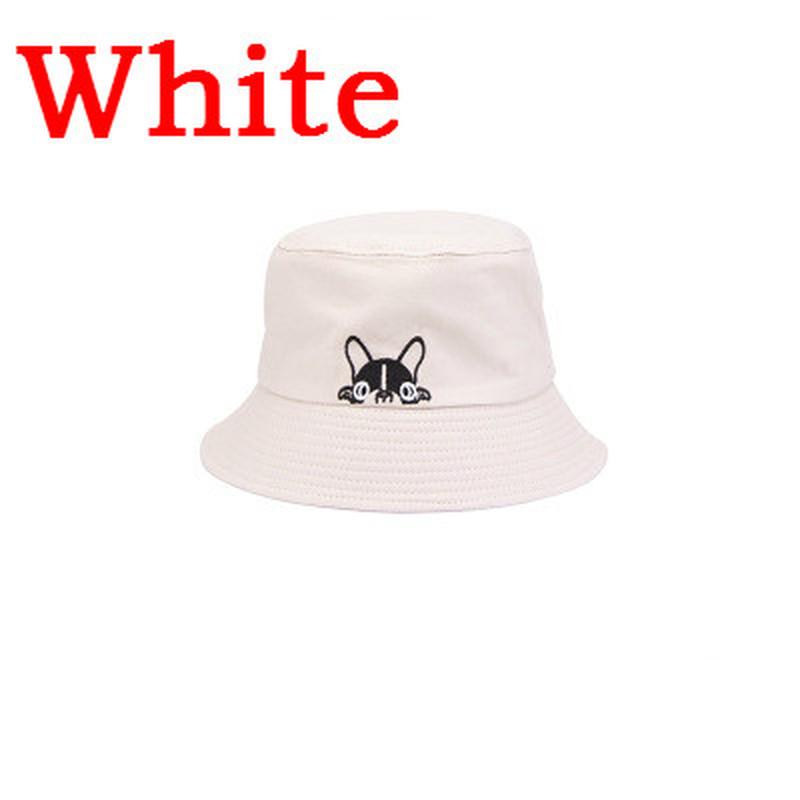 Unisex Embroidered Cute Dog Foldable Bucket Hat Beach Sun Hat Street Headwear Outdoor Cap Men and Woman Hat