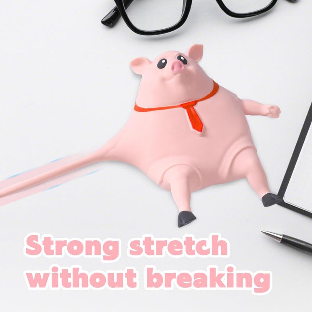 Novelty Toy,Pig Toy Soft And Elastic Decompression Toy,Decompress And Stretch Stress Pig Stress Relief Toy For Kid Adult