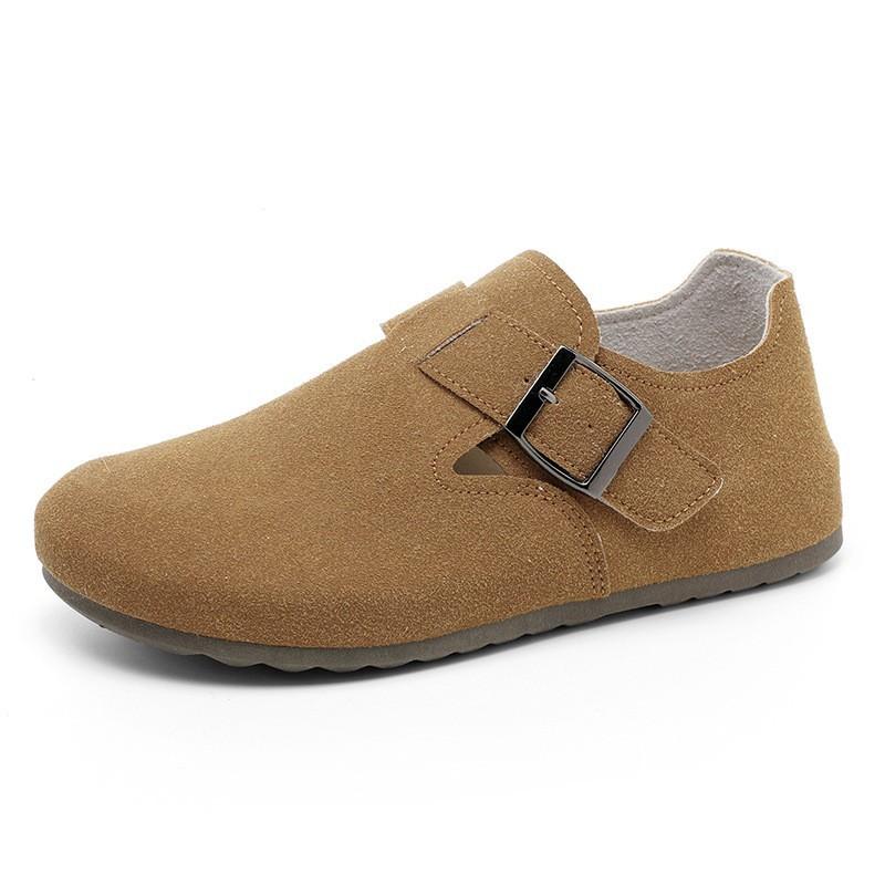 [Customized] ZY8583 new board shoes 2025 spring and autumn season belt buckle versatile suede women's shoes casual thin sole resistance