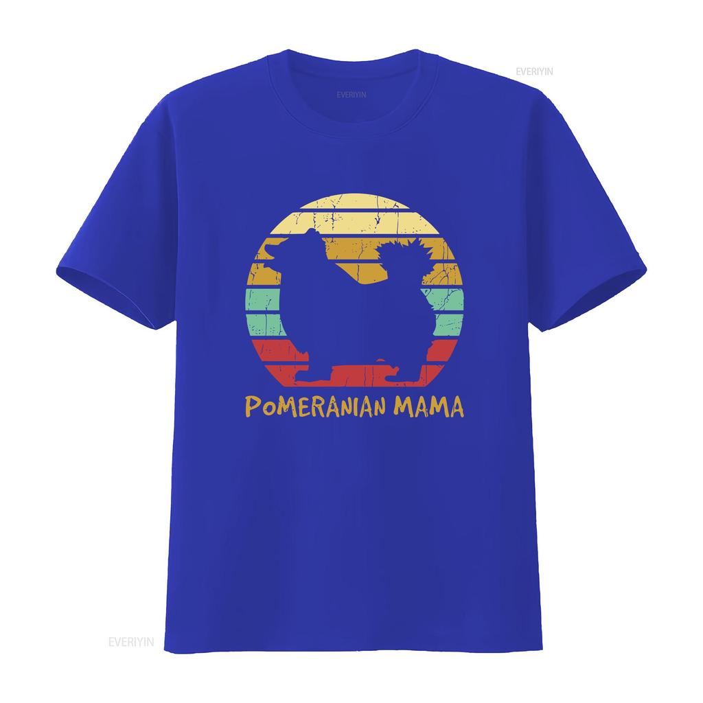 Pomeranian Dog Mama SunseT T Shirt Retro Owner Animal Pet Lover Silhouette Vintage  Vintage Washed Stylish Stretched Streetwear