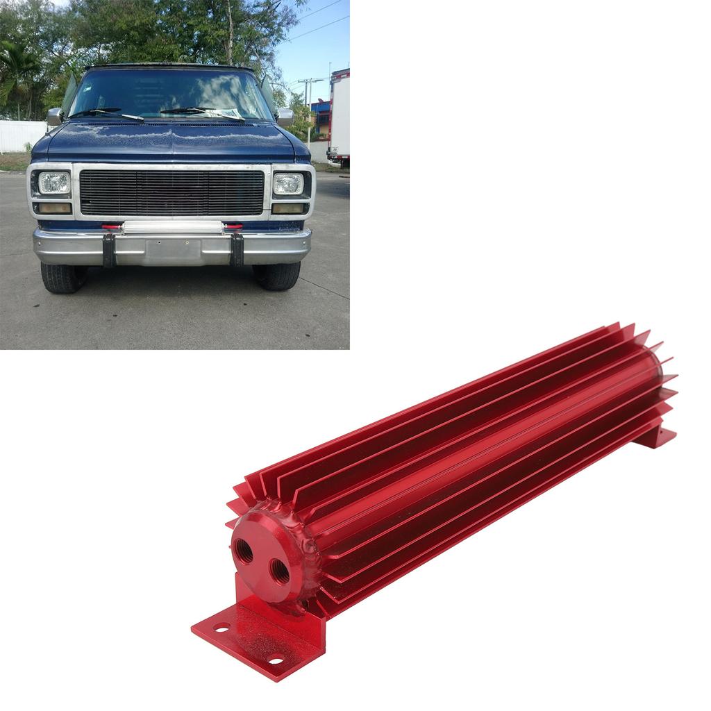 12in Dual Channel Cooler Aluminum Finned Anodize Dual Pass Heat Sink Fit for Car Truck