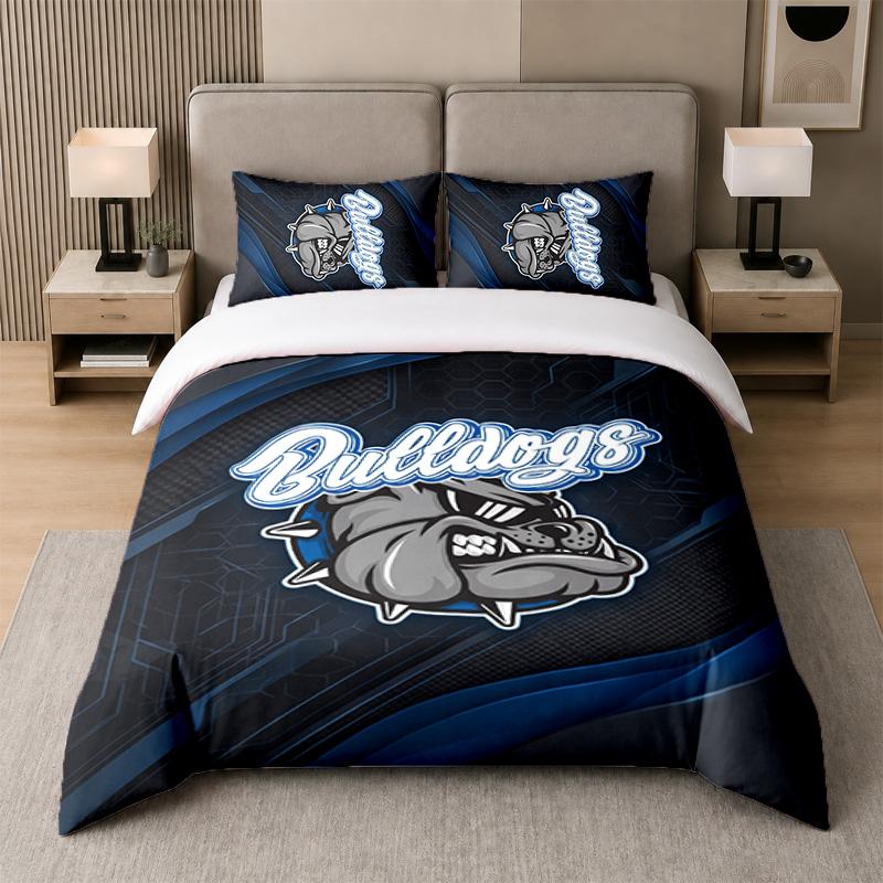 3Pcs Bedding SetCanterbury-Bankstown Bulldogs Soft Bed Sheet and Two Pillowcases Home Bedroom Decor