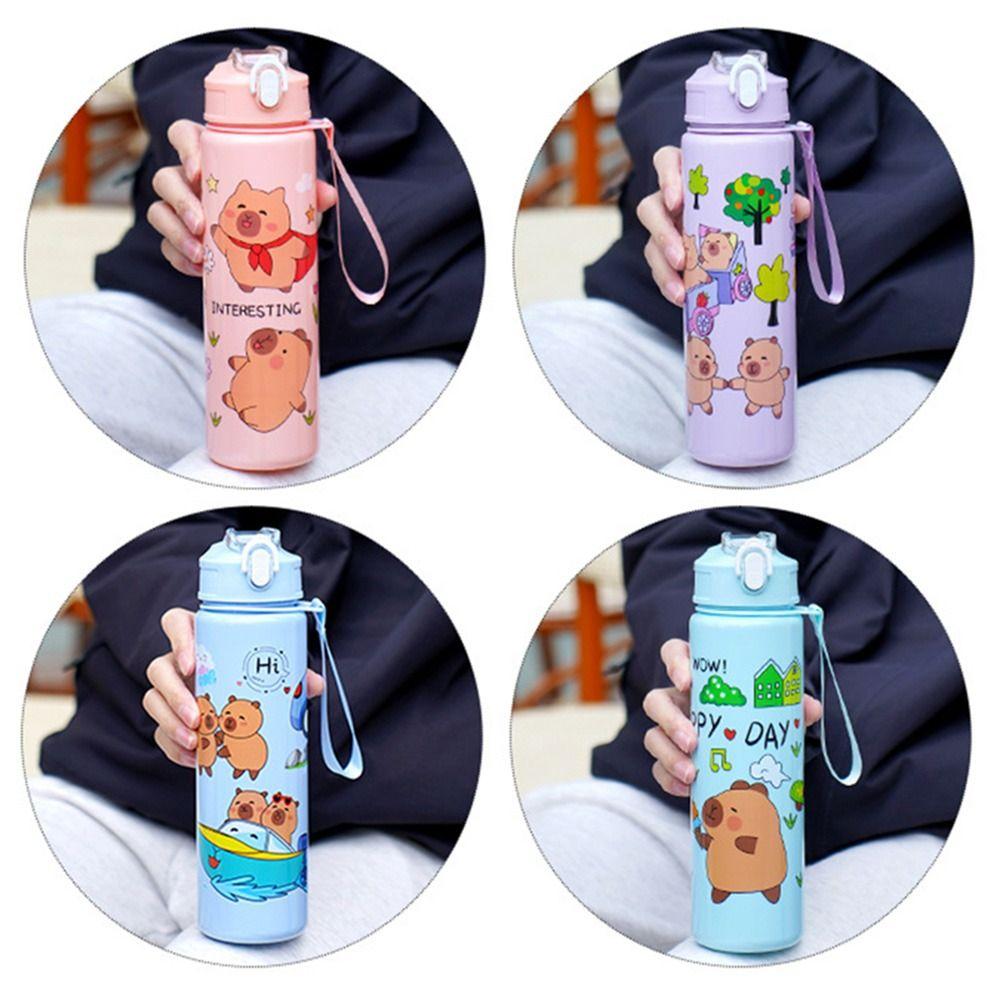 750ml Cartoon Plastic Cup Cute Capybara Drinking Bottle Drinkware Capybara Water Bottles  Summer