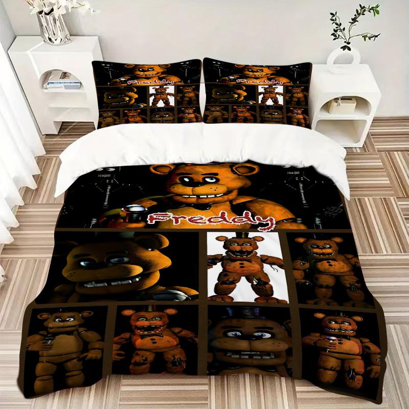 Freddy'S Fearsome Friends Print 3Pcs Bedding Setduvet Cover With 2 Bedropillowcase Home Birthday Gift