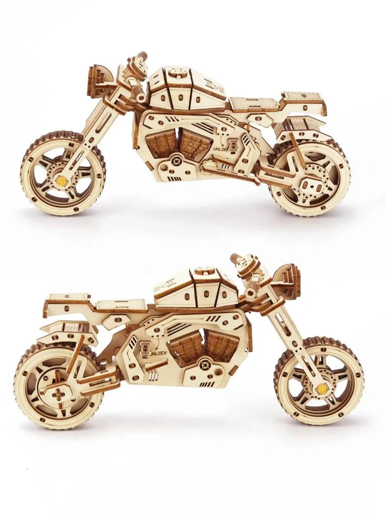 3D Wooden Puzzle Motorcycle Model Kits To Build Wooden Construction Handmade Craft Unique Gift Christmas