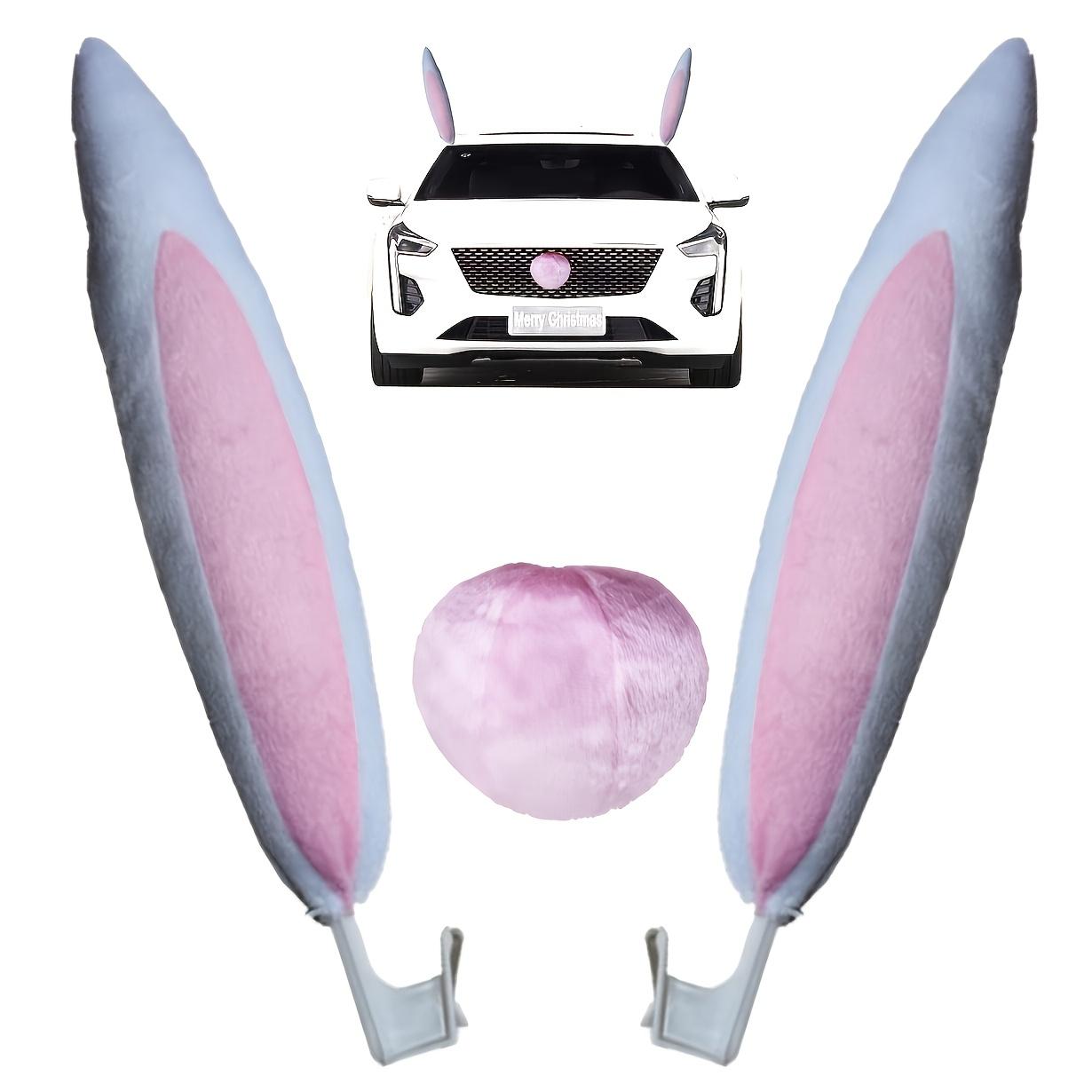 

Car Rabbit Bunny Ears Nose - Festive Car Decorations - Roof-Top Grille Rudolph Rabbit Set - Holiday Auto Additions Decoration Kit