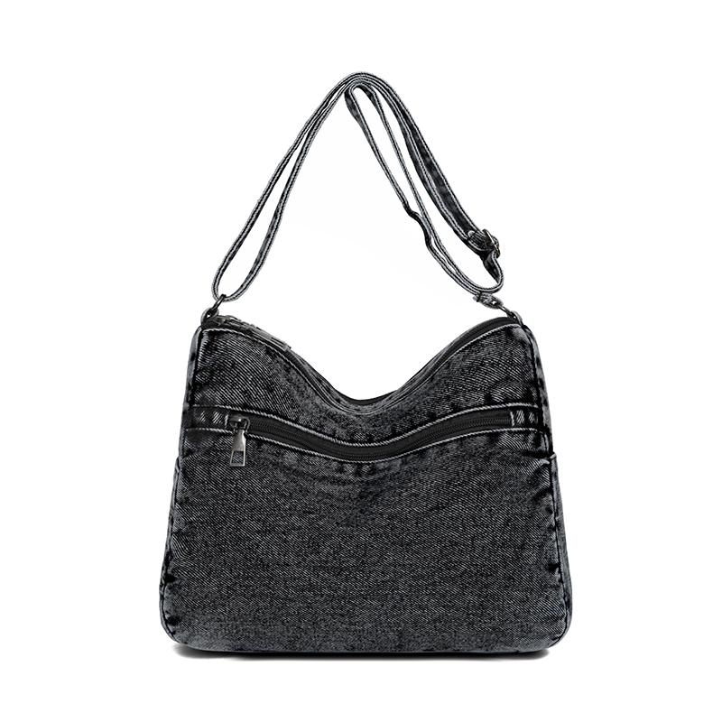 Damen Denim Tasche Kleine Quadratische Tasche Umhängetasche Große Kapazität Schultertasche Tasche für Mütter mittleren Alters