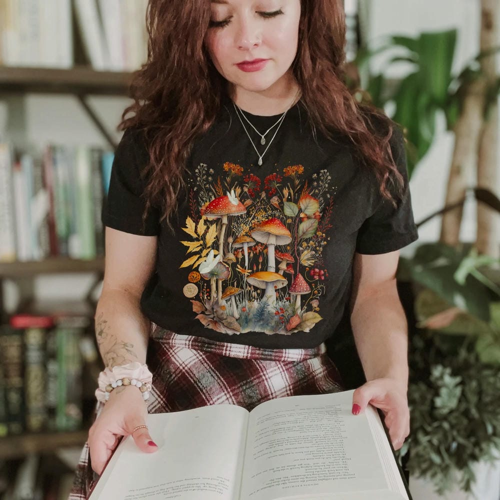 

Vintage Mushroom shirt goblincore shirt cottagecore Unisex Shirt fairycore naturecore Tee Apparel Trendy Y2K Casual Streetwear 4XL