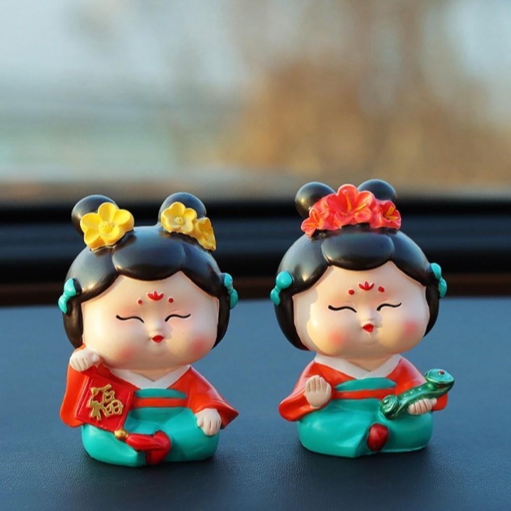 Resin Chinese Ancient Beauty Statue Decorative Tang Dynasty Woman Figurine  Car Interior