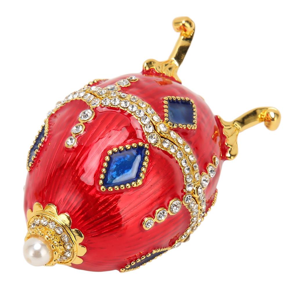 Eiförmige Schmuckdosen Strass-Einlage Exquisite Schmuck-Schmuckdosen für Kunstsammlung Heimdekoration