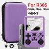 For R36S/R35XX Game Console Storage Bag EVA Hard Portable Protective Case Accessories R36S Silicone Cover, Screen Protector Film
