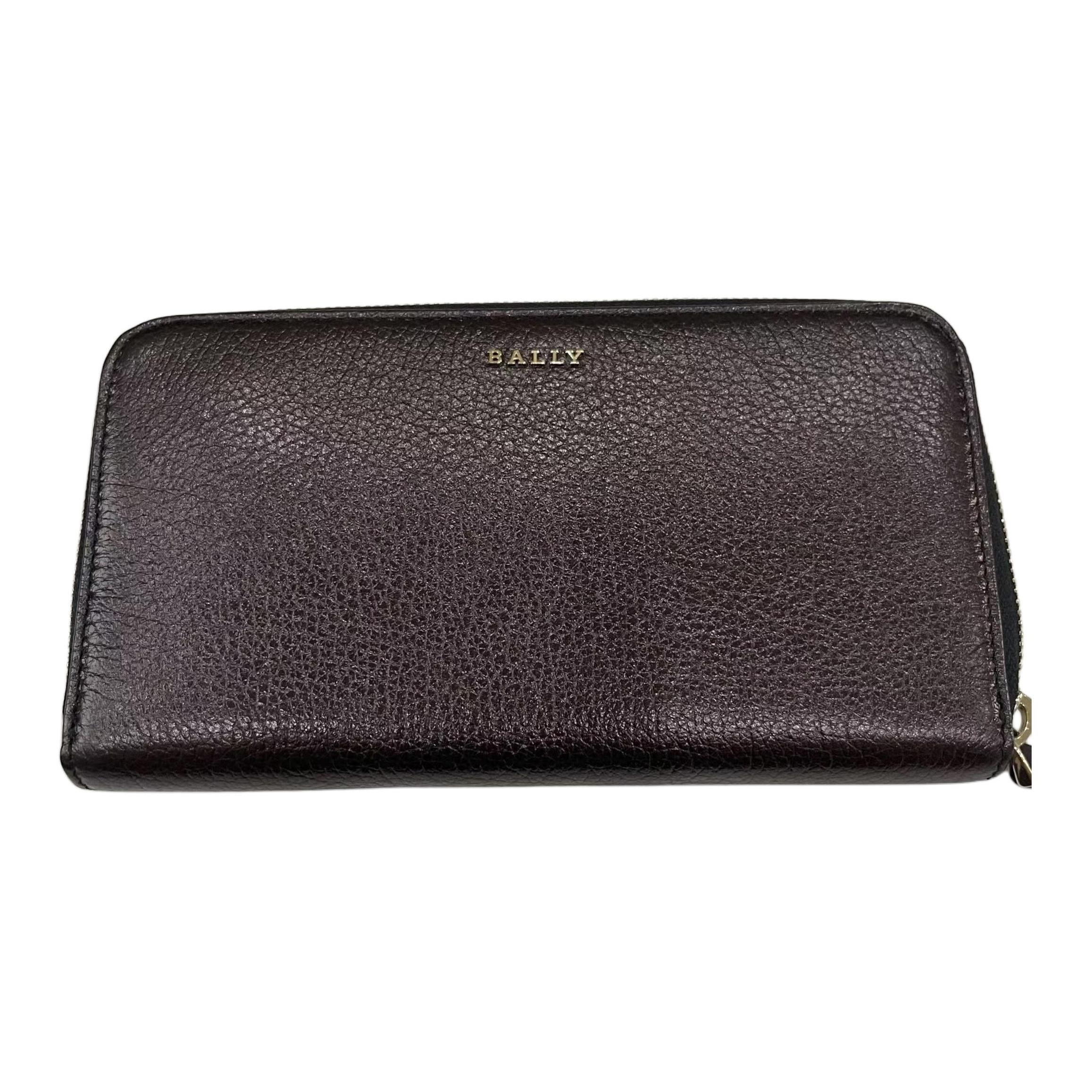 Bally Classic Leather Clutch Wallet Women wallet Brown 6219815 Basic Set (Bag+Dust Bag)
