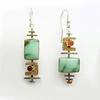 1 Pair Women Hook Earrings Turquoise Collection Decorative Sturdy Anti-rust Vintage Style