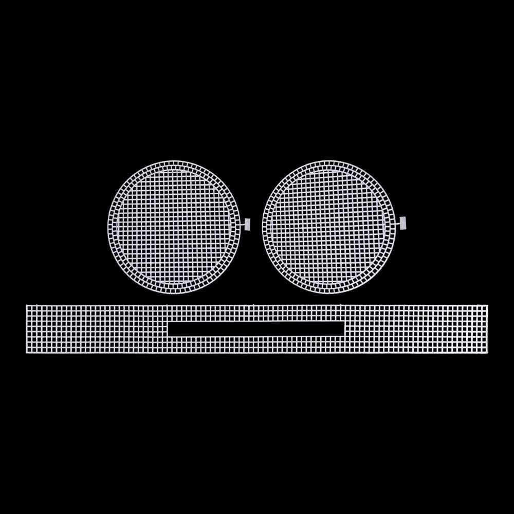 5set DIY Hand Weaving Plastic Material Design Stencil, White Circular Bag Plastic Mesh Sheet, Crochet Bag Grid Mesh Template