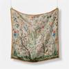 53cm Brand Square Scarf Woman 2024 Design Flowers Birds Silk Women Scarf Bandana Luxury Headband Hijab Neckerchief