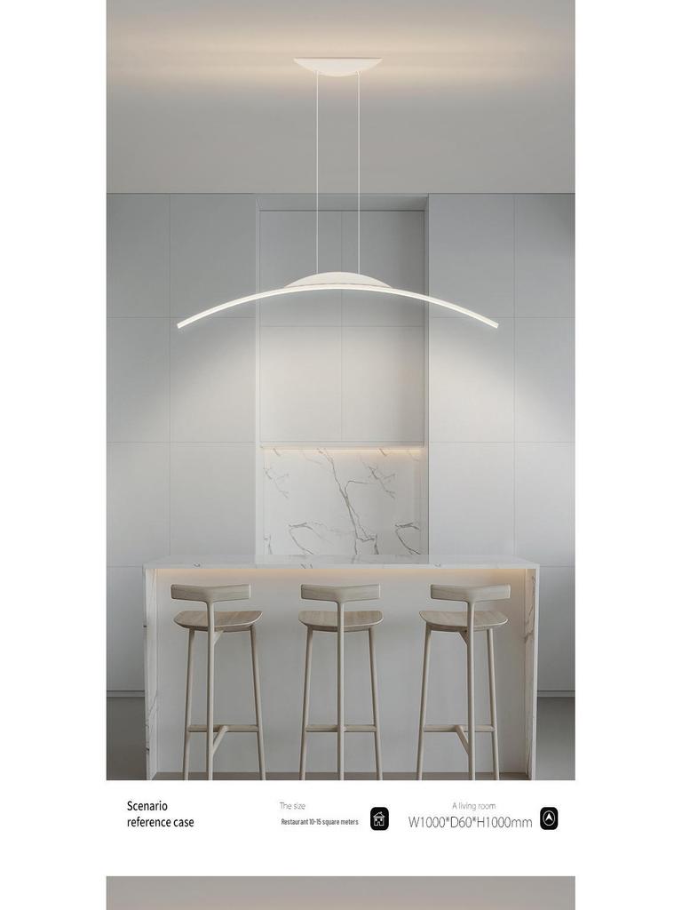 Nordic Minimalist LED Pendant Light - Sleek, Single-Line Design for Dining Room, Study, Bar, or Office.