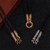 Justerbar Thailand Buddhistisk Hängsmycke Kedja Enkelt Halsband Rep Med Mikrodiamant Zirkonium Lotus Cirkel Spänne