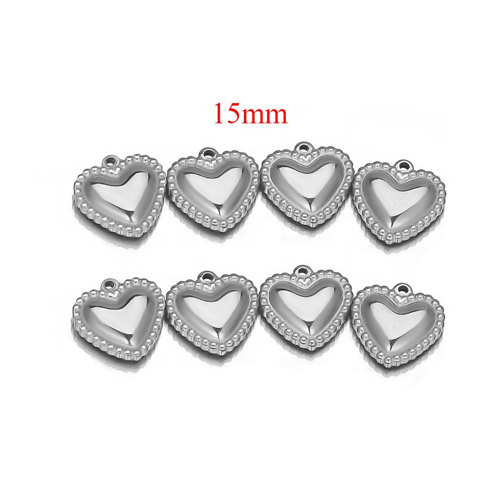 5pcs Stainless Steel Classical Heart Pendant Charms for DIY Jewelry Making Women Necklace Accessories Findings Earrings Supplies