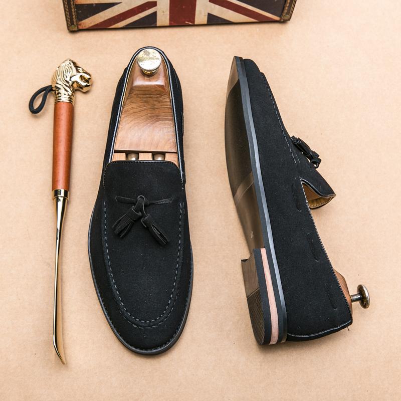 Fashion Brand Big Size Cow Suede Leather Men Flats 2025 New Men Casual Shoes High Quality Men Loafers Moccasin Driving Shoes