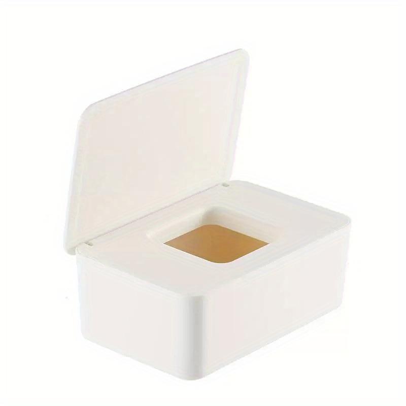 1pc Plastic Rectangular Wet Tissue Storage Box with Lid, Versatile Dry & Wet Tissue Dispenser for Home and Office