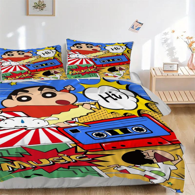 

3pcs Crayon Shin-chan Duvet Cover Set, 1 Duvet Cover + 1/2 Pillowcases (No Insert),Bedroom Decor, Allseason Comfort yy251021292 135x200cm