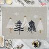 2/4/6pcs Christmas Tree Placemats - Rectangular, Polyester Material, Machine Washable, Suitable for Holiday Dining and Parties
