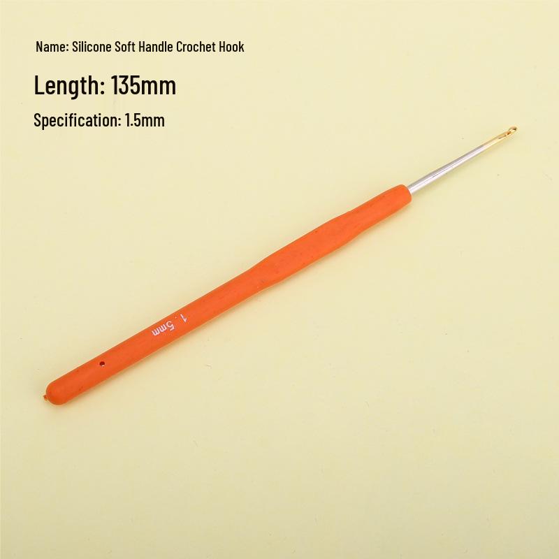 Candy-colored Crochet Hook with Gold-Plated Head - Soft Handle for DIY Sweaters, Shoes, and Hats