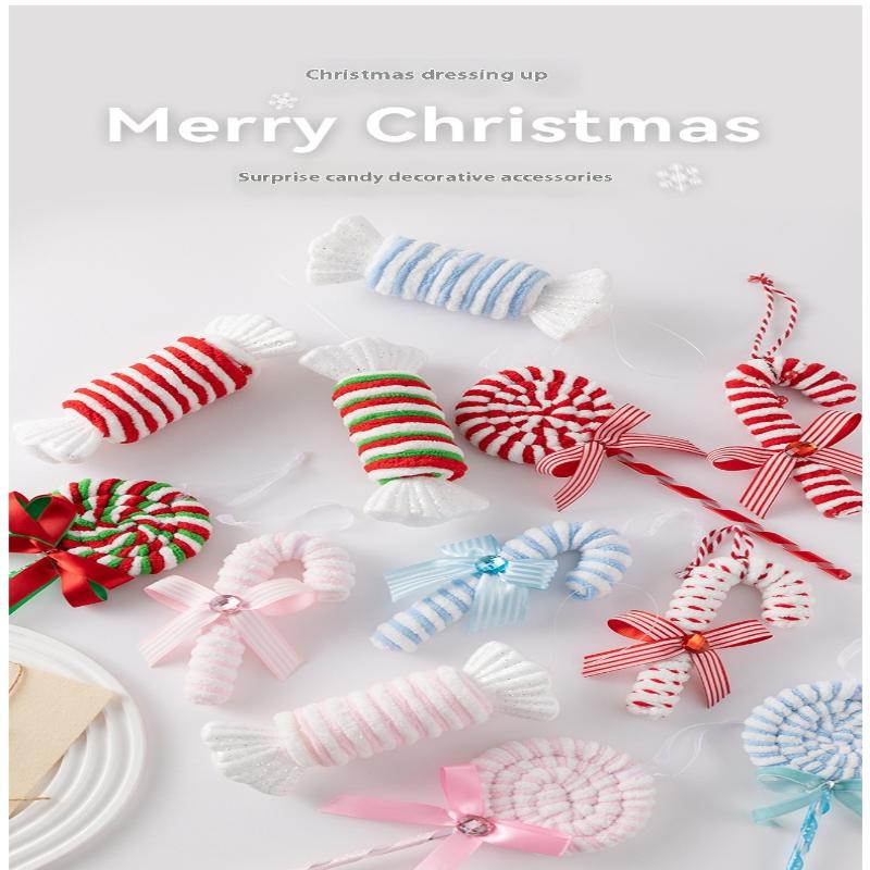 Colorful Candy Cane Xmas Tree Decorations Festive Striped Lightweight Christmas Pendants 2025 Xmas Decorations For Home Decors