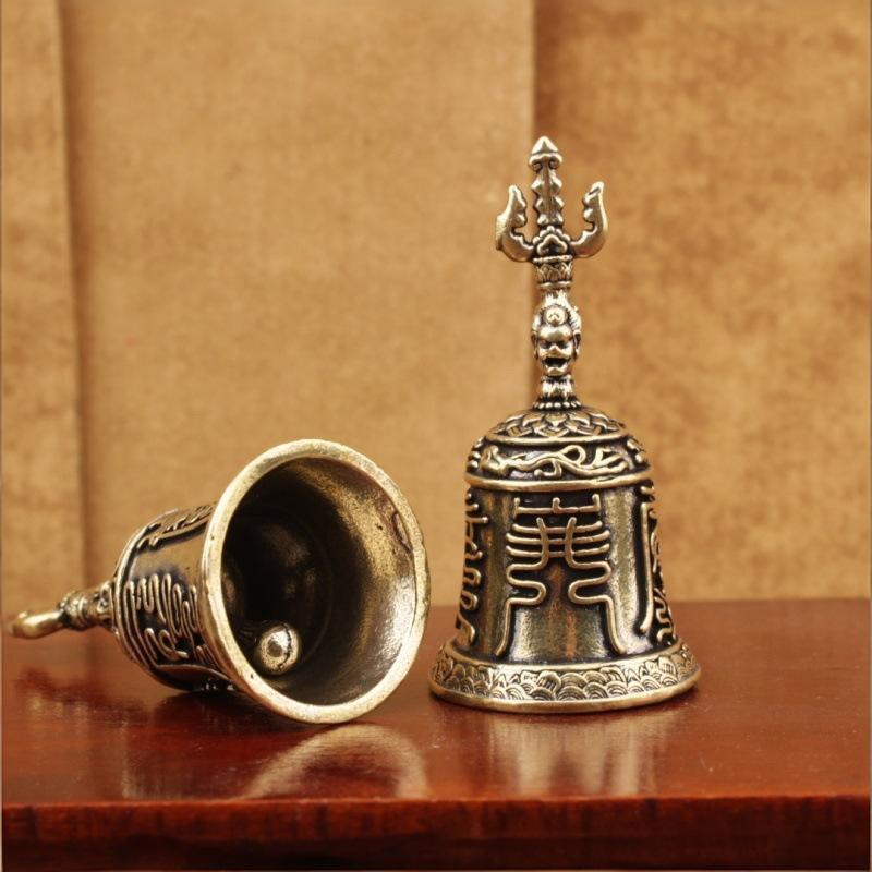 Brass Handicraft Die-Casting Drop Bell Key Car Button Wind Bell Christmas Bronze Bell Creative Gift Home Decoration Accessories
