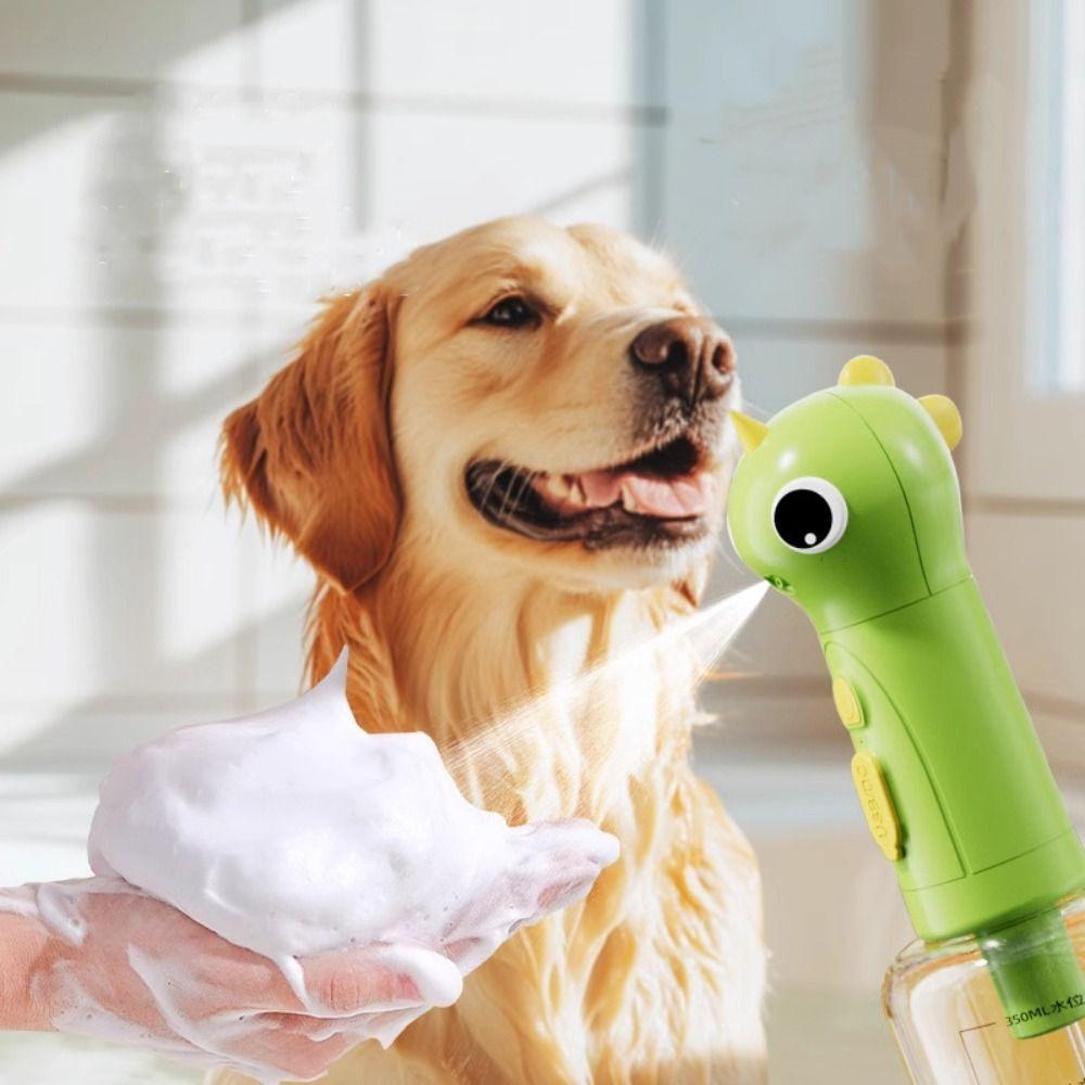 Rechargeable Cat Soap Foaming Dispenser Automatic Dinosaurs Shape Dog Shower Foamer with Scale Waterproof Dog Shampoo Dispenser