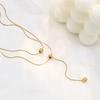Accessories Temperament Long Sliding Bead Clavicle Chain Stylish And Simple Double Layer Stacked Bead Necklace Women'S Premium