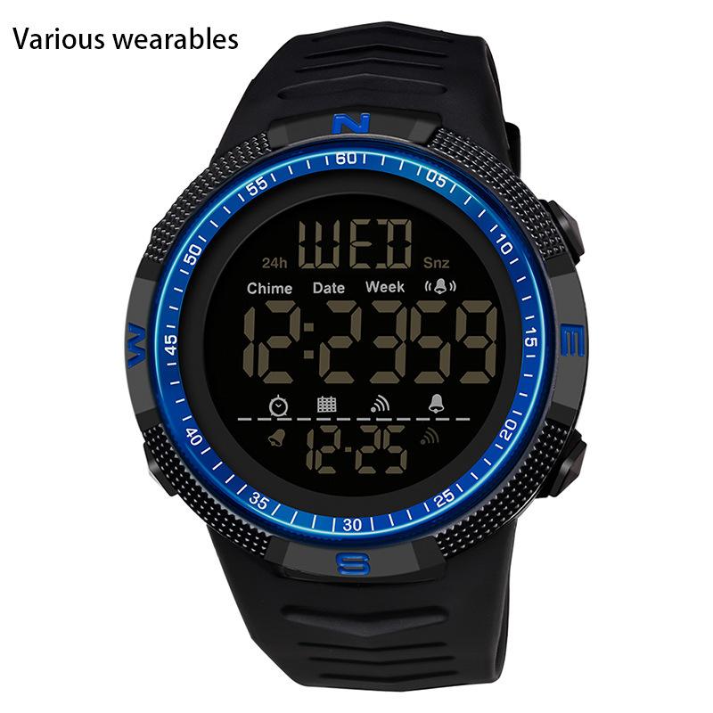 New Style Electronic Form Movement Fashion Trend Men's High School Watch Glow-in-the-dark Waterproof Watch