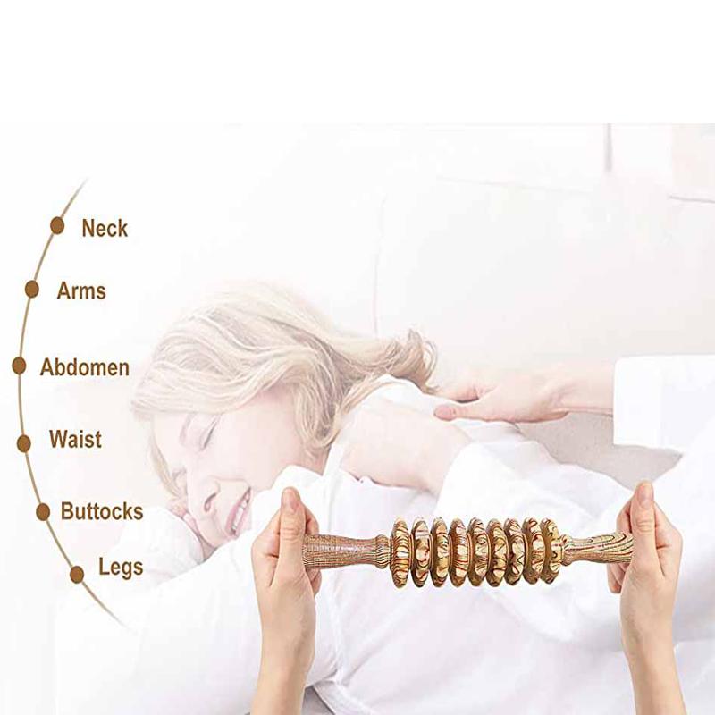Durable And Safe 1Pc Wooden Massage Roller Wood Therapy Massage Tools For Body Shaping - Anti Cellulite Wood Manuel Wooden Fascia Massage Roller