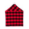 4 pezzi di coprisedie natalizie in plaid rosso nero con coprisedili per sedie in peluche bianco per Natale