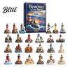 Acrylic Display Piece with Nautical 24 Day Advent Calendar Ocean Lighthouse Countdown Box Retro Scenes
