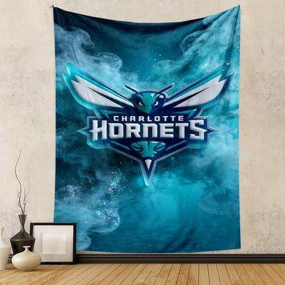 "Charlotte Hornets Logo Design Patterned Decor Patterned Tapestry for Bedroom and Living Room Home Decor