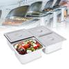 4pcs Stainless Steel Steam Hotel Pans for Buffet, Catering, 1/2 Size X 6" Deep, 7L Each Commercial Grade, Anti-Jam Design W/ Lid