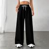 Women's Fashion Loose Drawstring Closed Waist Color Casual Sports Pants Casual Pants