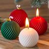 Rotate Ball Silicone Candle Mold DIY Handmade Diagonal Stripes Aromath Soap Plaster Resin Craft Molds Christmas Souvenirs Winter