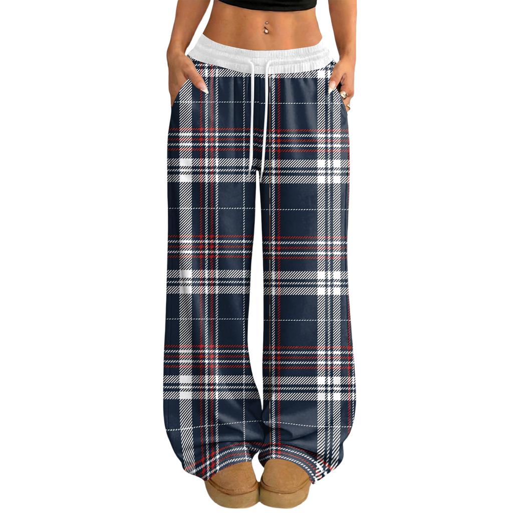 Women's Casual And Fashionable  Elastic Waist Loose Wide Leg Pants